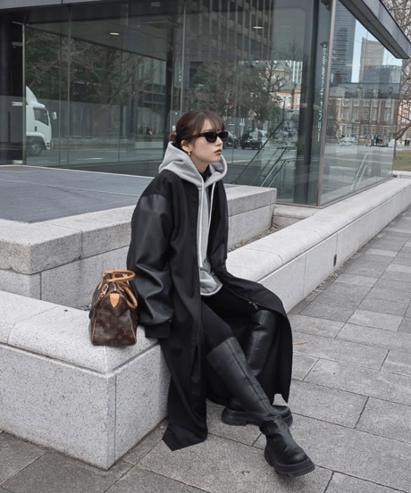 【UNISEX】Faux leather sleeve L/BZ Ⅲ