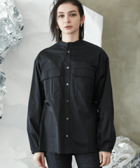 Cuff tuck shirt / BLACK / F