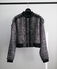 Tweed short blouson / F