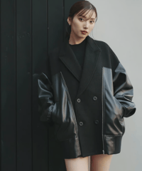 【UNISEX】 Blouson Combination Coat / L