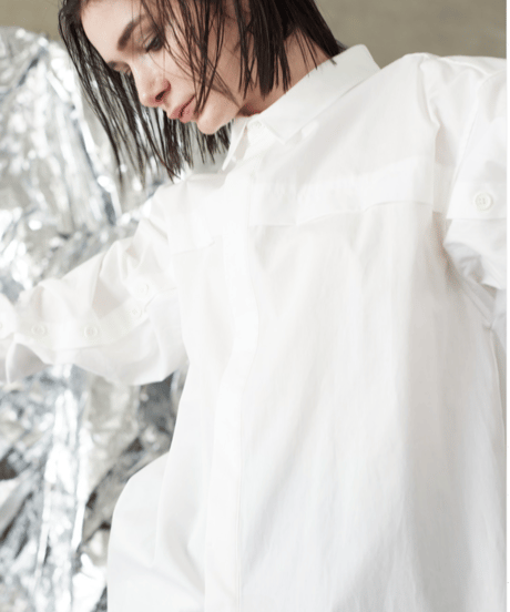 Cuff tuck shirt / WHITE / F