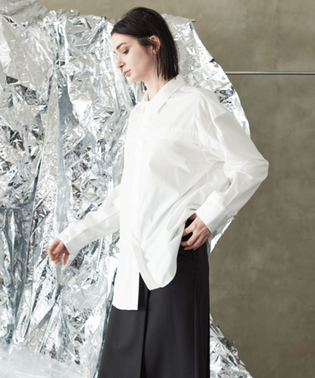 Cuff tuck shirt / WHITE / F