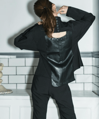 Parisienne leather blouse / F
