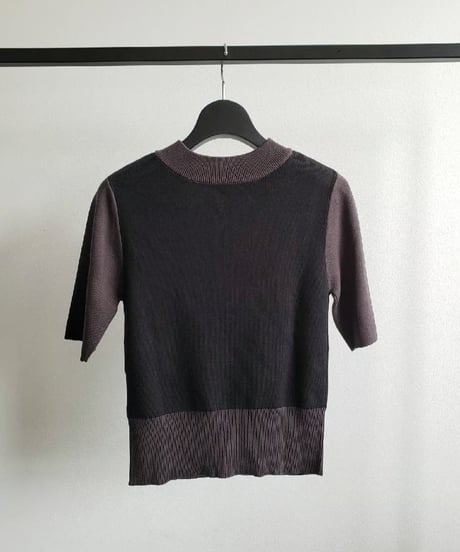 Color scheme knit tops / BLACK