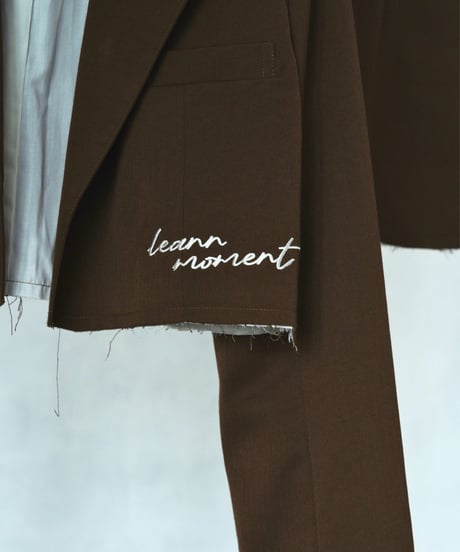 Hem cut logo jacket / BROWN / F