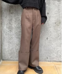 Turn-up pants / BROWN / M