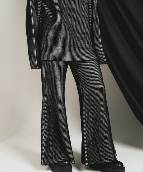 Stripe Knit  Pants / BLACK / F