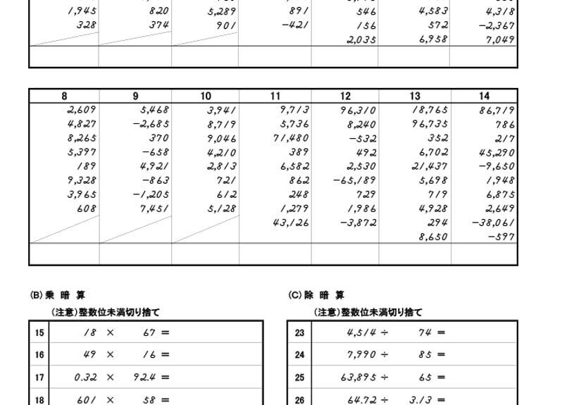 珠算段位・五種目④（61-80回） | そろばん『教材FaST』