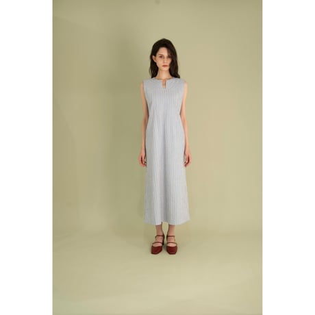 SEERSUCKER DRESS -MULCH STRIPE-