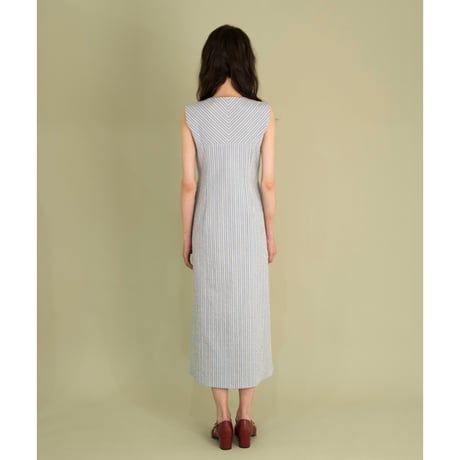 SEERSUCKER DRESS -MULCH STRIPE-