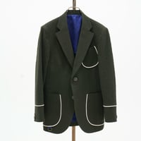 PIPING ROUND JACKET -DARK GREEN-