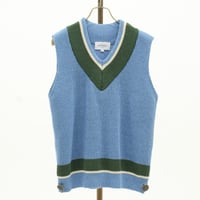 TILDEN KNIT VEST -BLUE-
