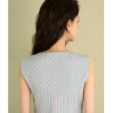 SEERSUCKER DRESS -MULCH STRIPE-