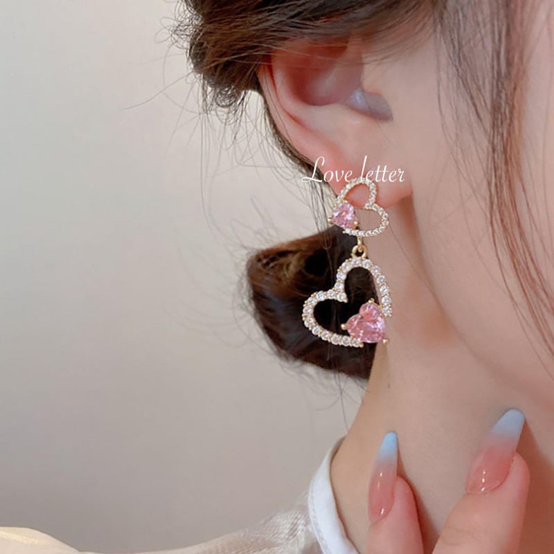 ハートピアス 地雷 量産 パール 病み 韓国 ハート ハート ピアス レディース 韓国 地雷系 量産型 リボン ビジュー