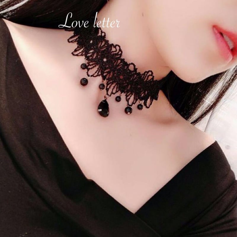 アンティークレースビジューチョーカーネックレス 韓国 パーティー 