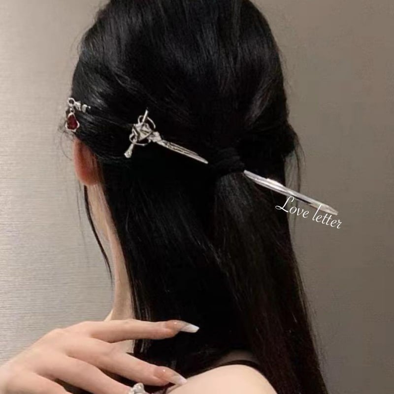 シルバーソードかんざし 簪 韓国 ナイフ 地雷 パンク ゴスロリ | Love