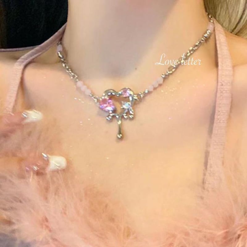 メルトハートキラキラチョーカー ネックレス 韓国 量産型 地雷 | Love 