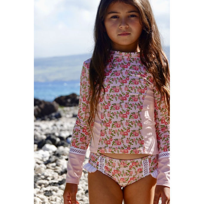 Swimsuits / Long Sleeve Rash Guard Set / Sweet