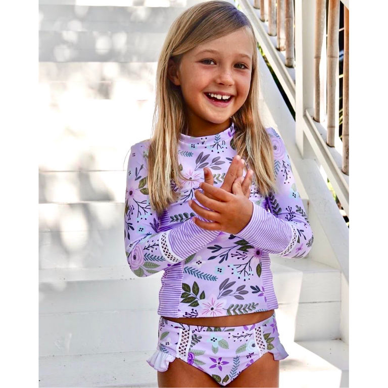 新品 4-5y Rylee\u0026Cru Retro Floral Rashguard