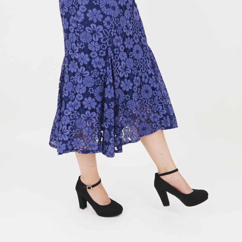 バイカラーレースチューリップスカート(ネイビー) | Cesario