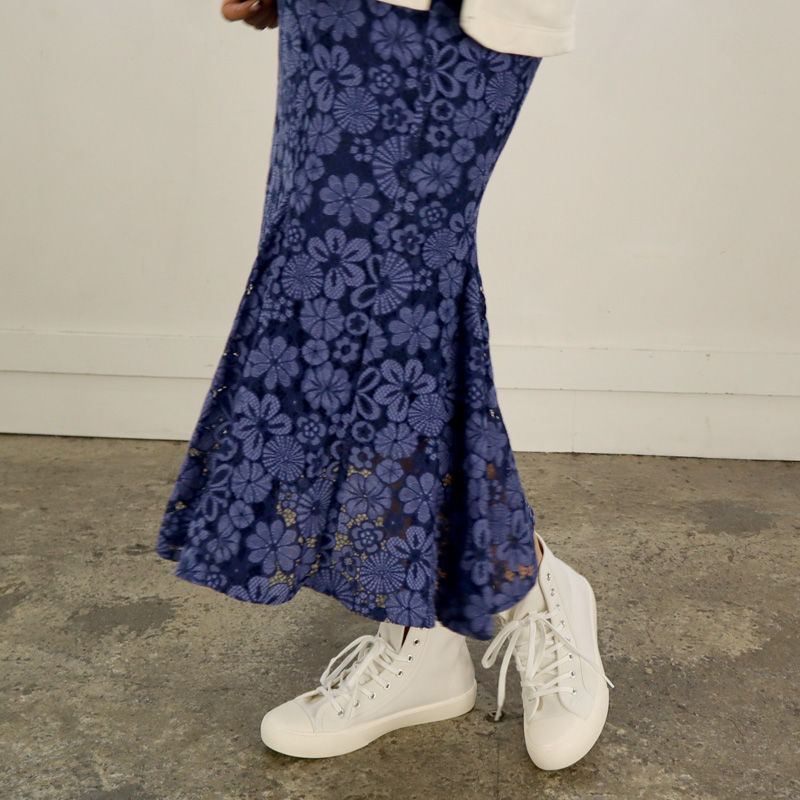 【新品未使用】45R  リップストップのチーゴスカート　ネイビー 新品未使用】45R リップストップのチーゴスカートネイビー