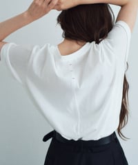 nh-tops-02611 Back Stitch T-Shirt White Gray Black