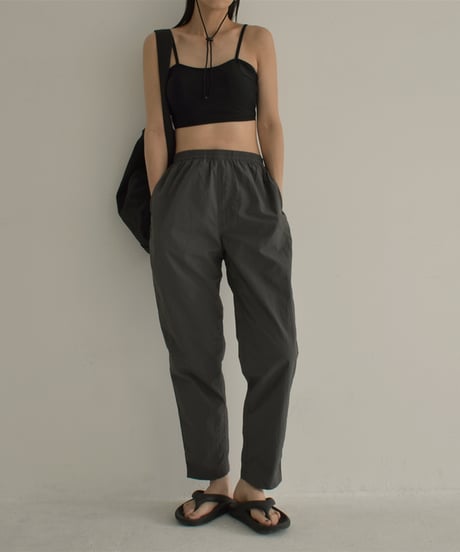 swim-02451　Nylon Taffeta Swim Long Pants　Black　Charcoal
