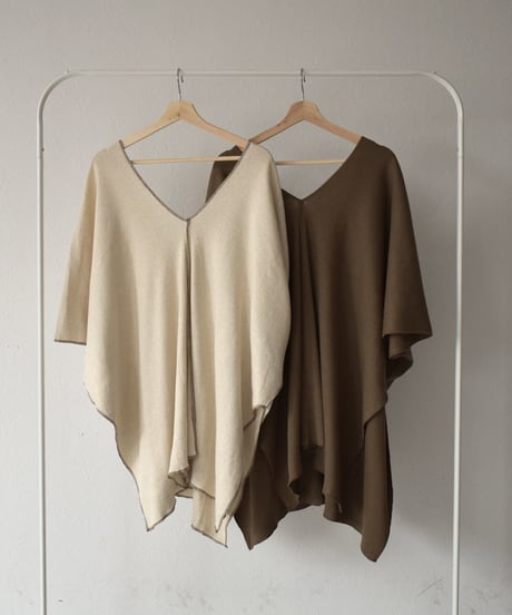 tops-04040　 MADE IN JAPAN COTTON LINEN RIB CAFTAN