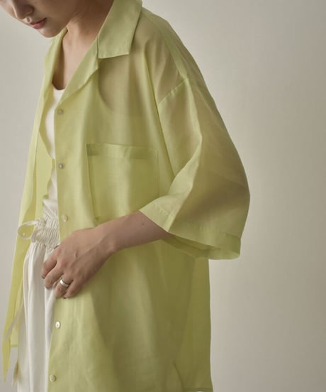 tops-04127 MADE IN JAPAN SHEER OPEN COLLAR SHIRT