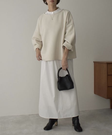 onepiece-04043 MADE IN JAPAN VOLUME SLEEVE KAFTAN DRESS White
