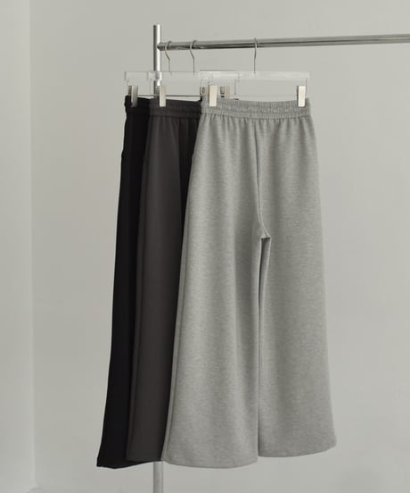 bottoms-02275　Waist Tuck Relaxed Wide Pants　Gray Charcoal Black
