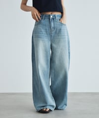 bottoms-02326 Light Denim Wide Pants  Light Blue Indigo