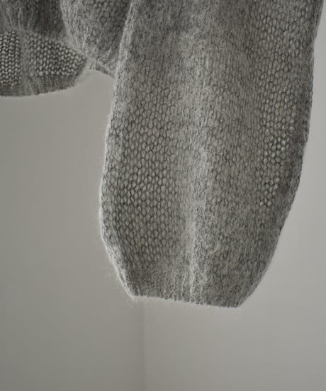 knit-02283　Volume Sleeve Mohair Knit Pullover Ecru Gray Black