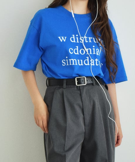 nh-tops-02612 Oversized Logo T-Shirt White Blue