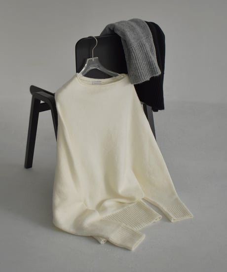 knit-02294　Loose Dolman Knit Off-White Gray Black