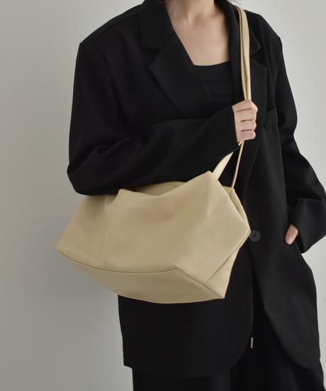 bag2-02668 2-way Box Bag Ecru Brown Black