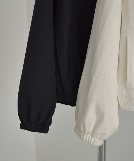 outer-02098 Crew Neck Zip Blouson Ecru Black