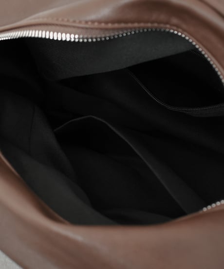 bag2-02668 2-way Box Bag Ecru Brown Black