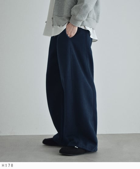 【UNISEX】bottoms-02316　Drawstring curved sweat-like pants  Pink Gray Navy