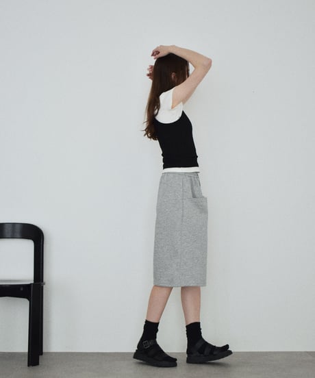 bottoms-02327 Sweat Half Pants  Gray Black