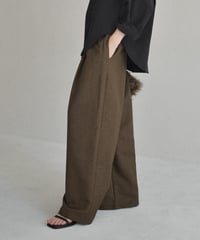 bottoms-02298　Waist-Tuck Relaxed Wide Pants　Brown Black