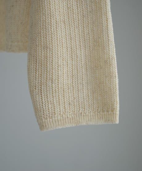 knit-02270　Linen-blend Summer Knit Cardigan Beige Black Gray