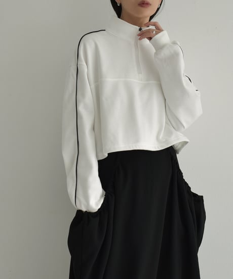 tops-02460　Sideline Half Zip Sweatshirt　White　Grey　Black