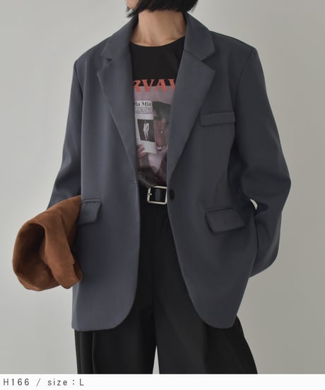 jacket-02020　Oversized Tailored Jacket　Gray Black