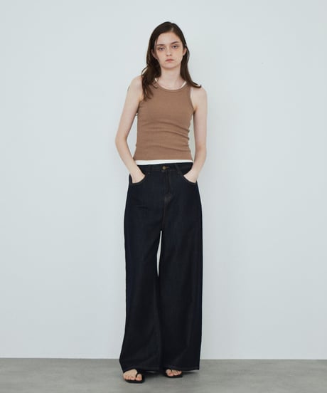 bottoms-02326 Light Denim Wide Pants  Light Blue Indigo