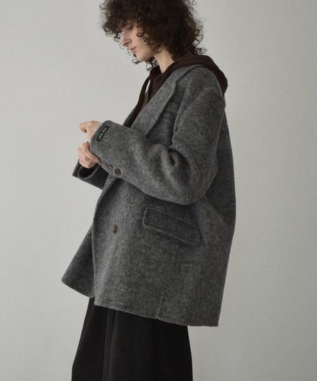 coat-02060　Wool Jacket Coat With Reversible Finish　Gray