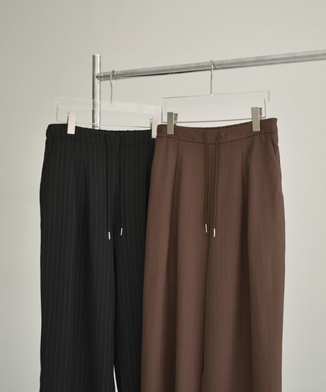 bottoms-02244　Striped Wide Pants Brown Black