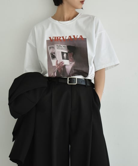 nh-tops-02532   Photographic Tee  White Black