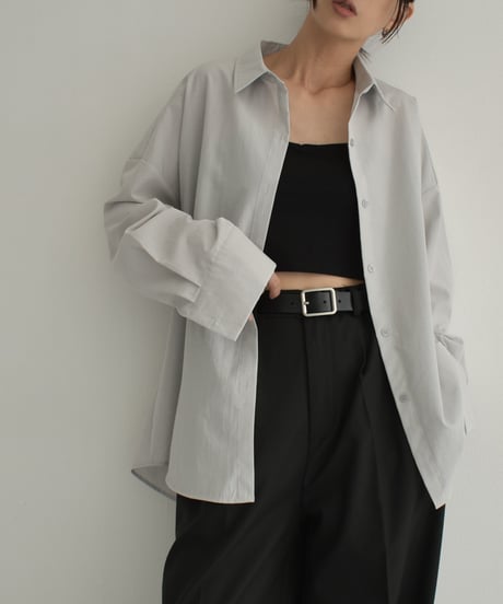 tops-02484　Back Loss Overshirt Light Khaki Gray