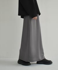 bottoms-02245　Satin Long Skirt Gray Brown Black